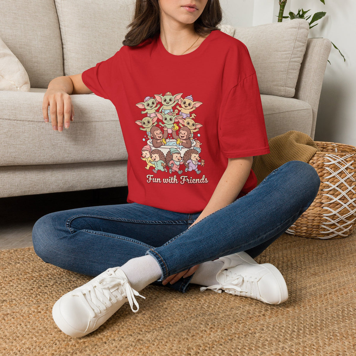 T-Shirt — "Friends with Funimals" Cute Cartoon Pets Graphic Tee
