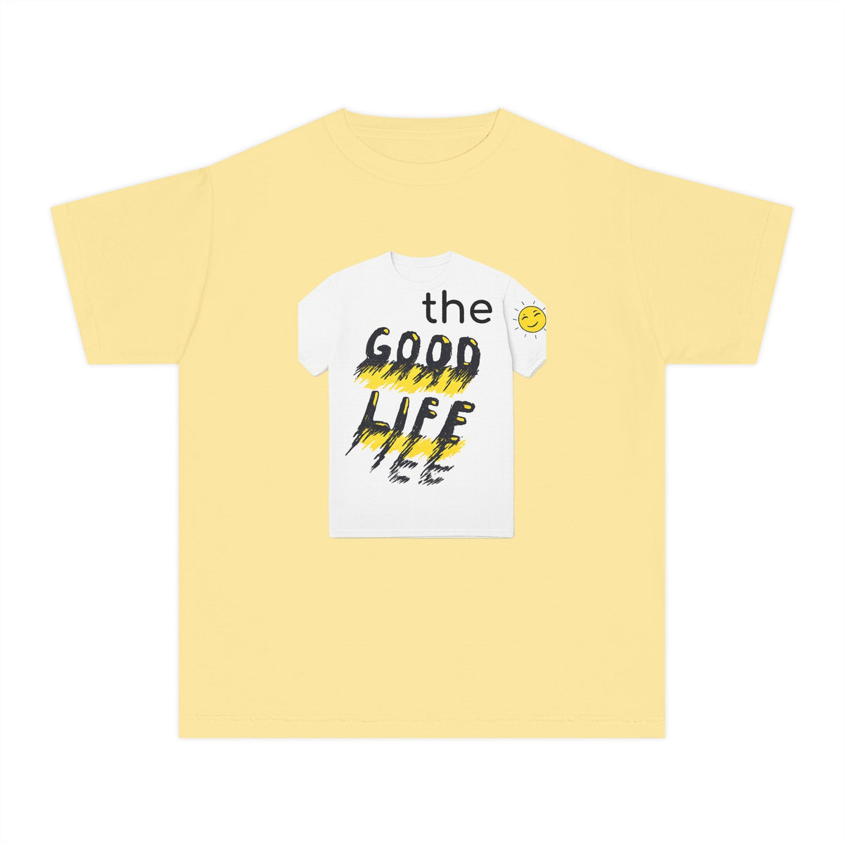 Youth Tee — "The Good Life" Smiley Graphic Kids T-Shirt