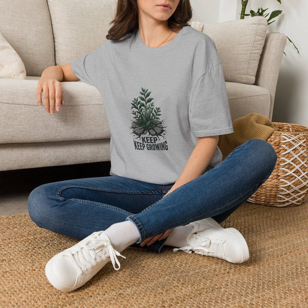 Keep Growing Plant T-Shirt — Minimal Botanical Graphic Tee for Plant Lovers