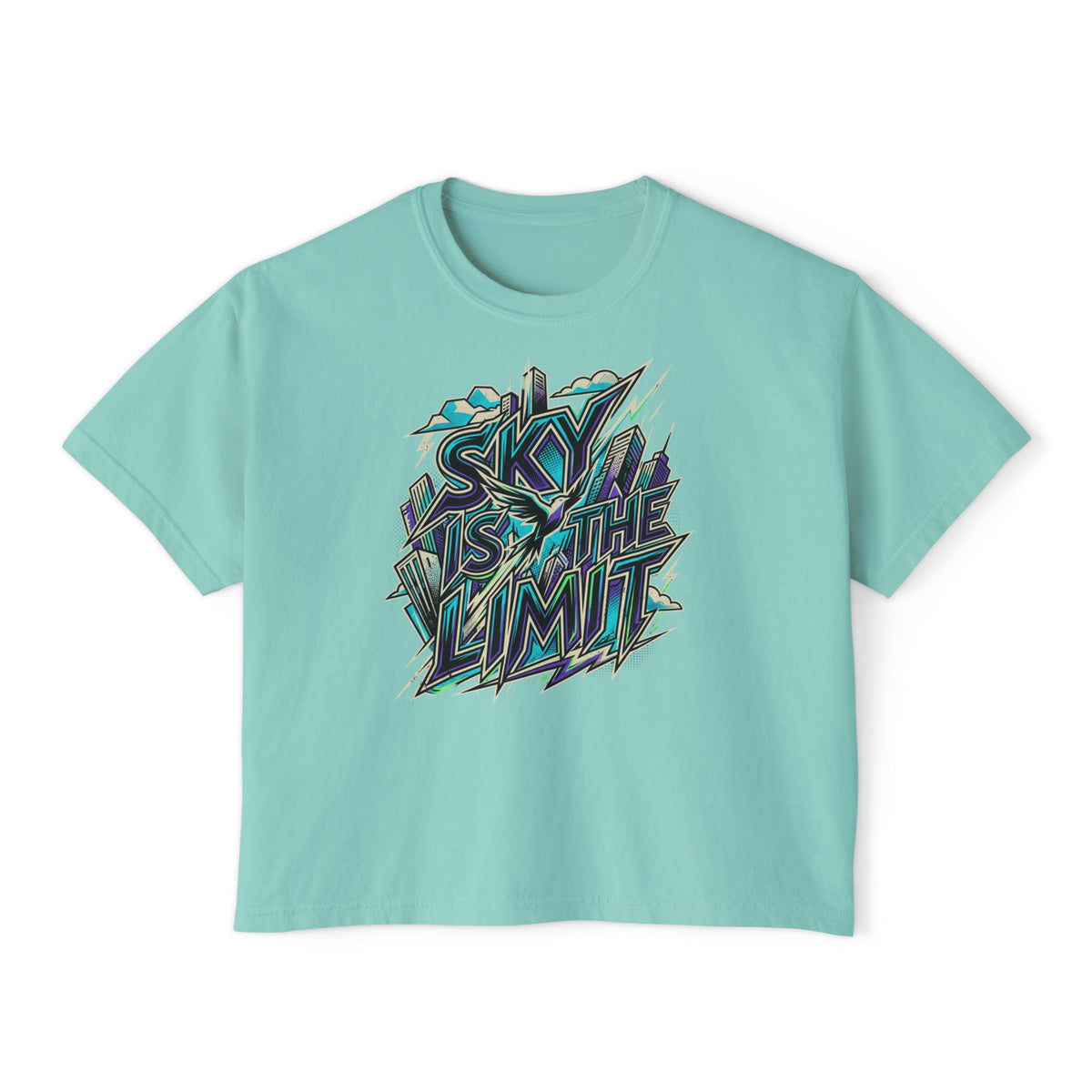 Sky Is The Limit Graphic Tee — Women's Boxy Inspirational T‑Shirt