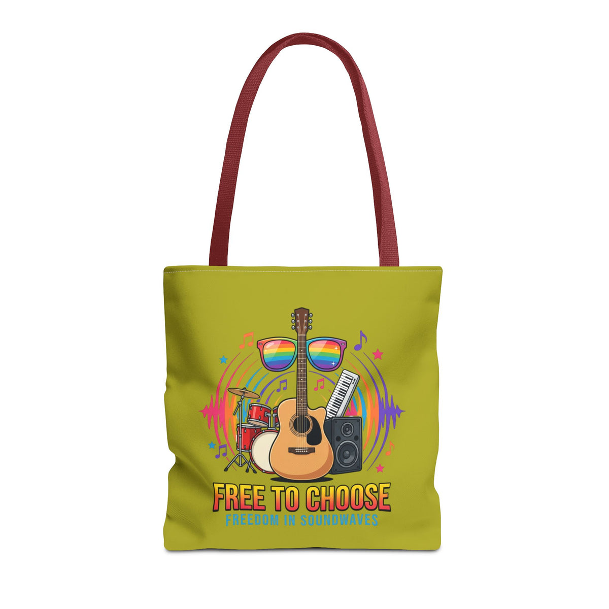 Tote Bag — "Free to Choose" Rainbow Music Pride Tote