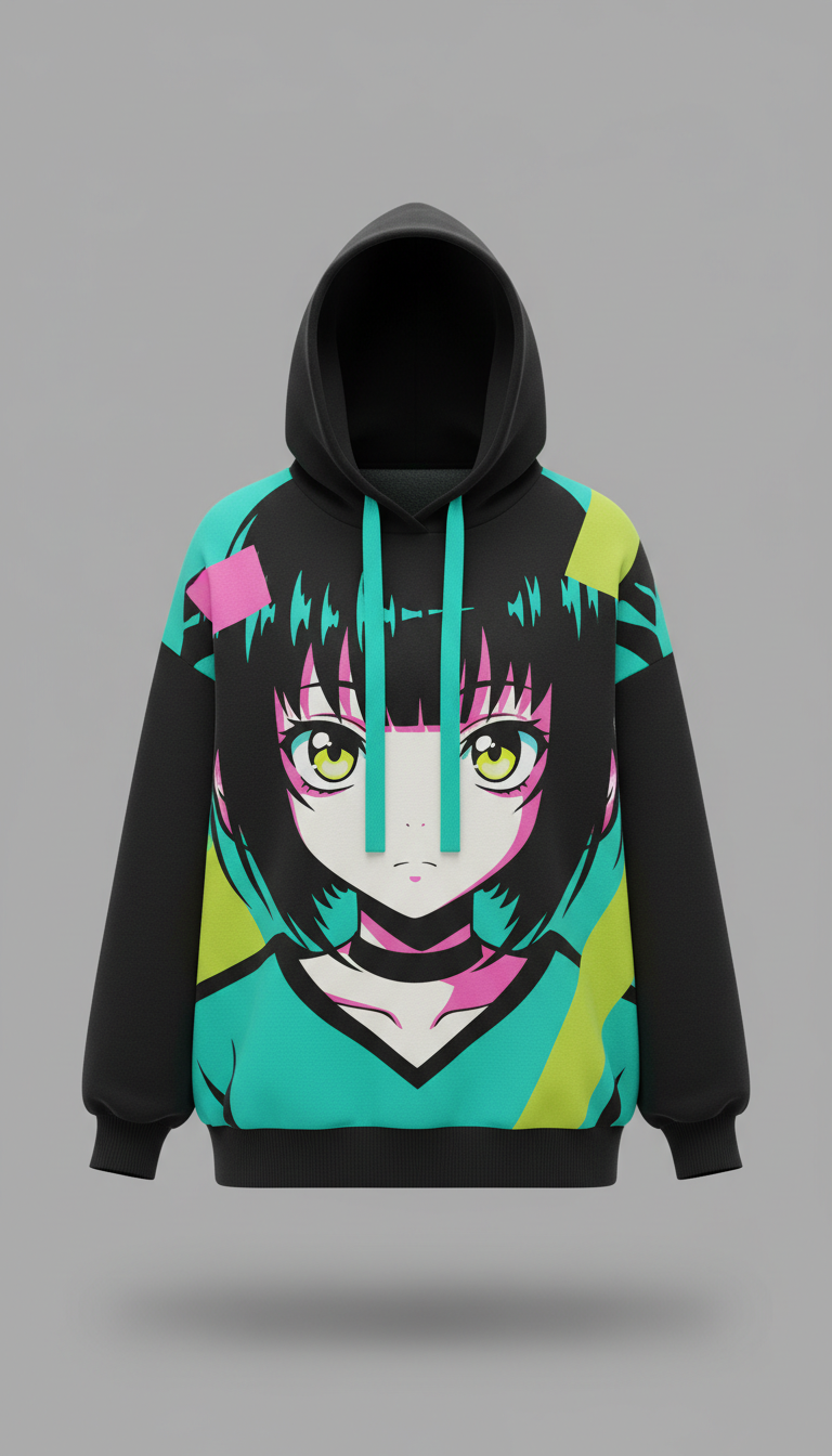 Graphic Tee with Anime Mashup