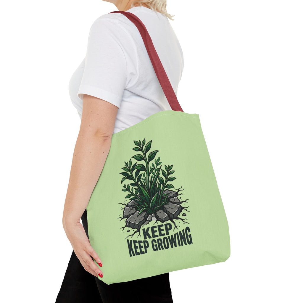 Keep Growing Plant Tote Bag — Inspirational Garden Canvas Tote