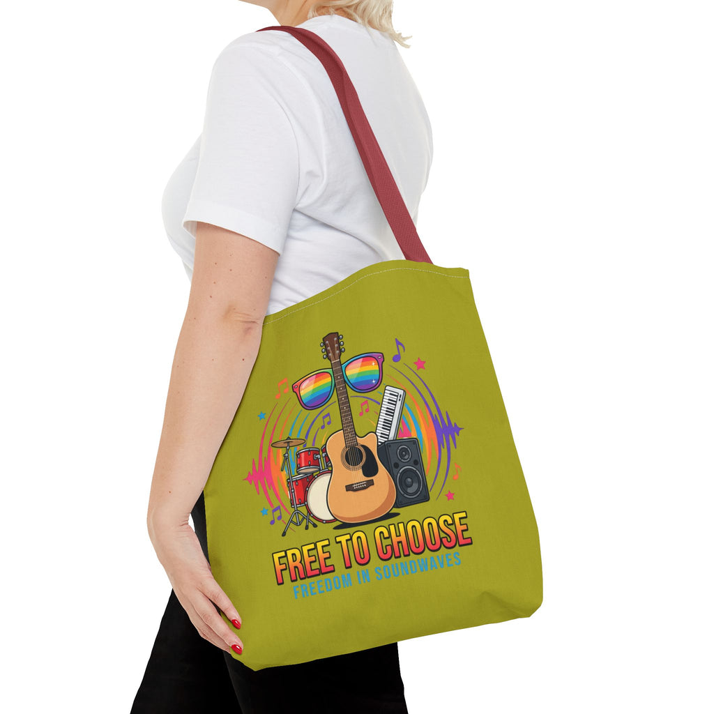 Tote Bag — "Free to Choose" Rainbow Music Pride Tote