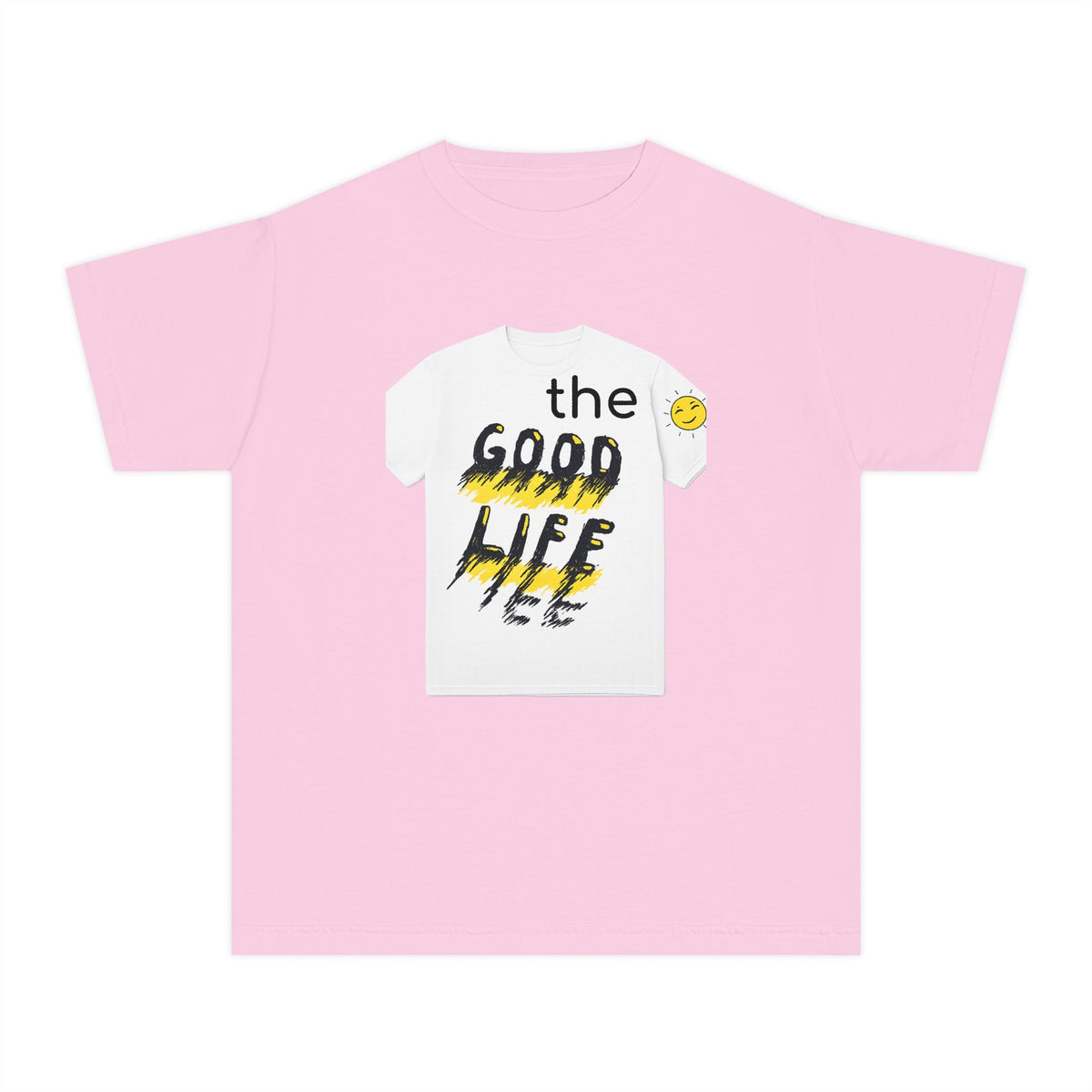 Youth Tee — "The Good Life" Smiley Graphic Kids T-Shirt