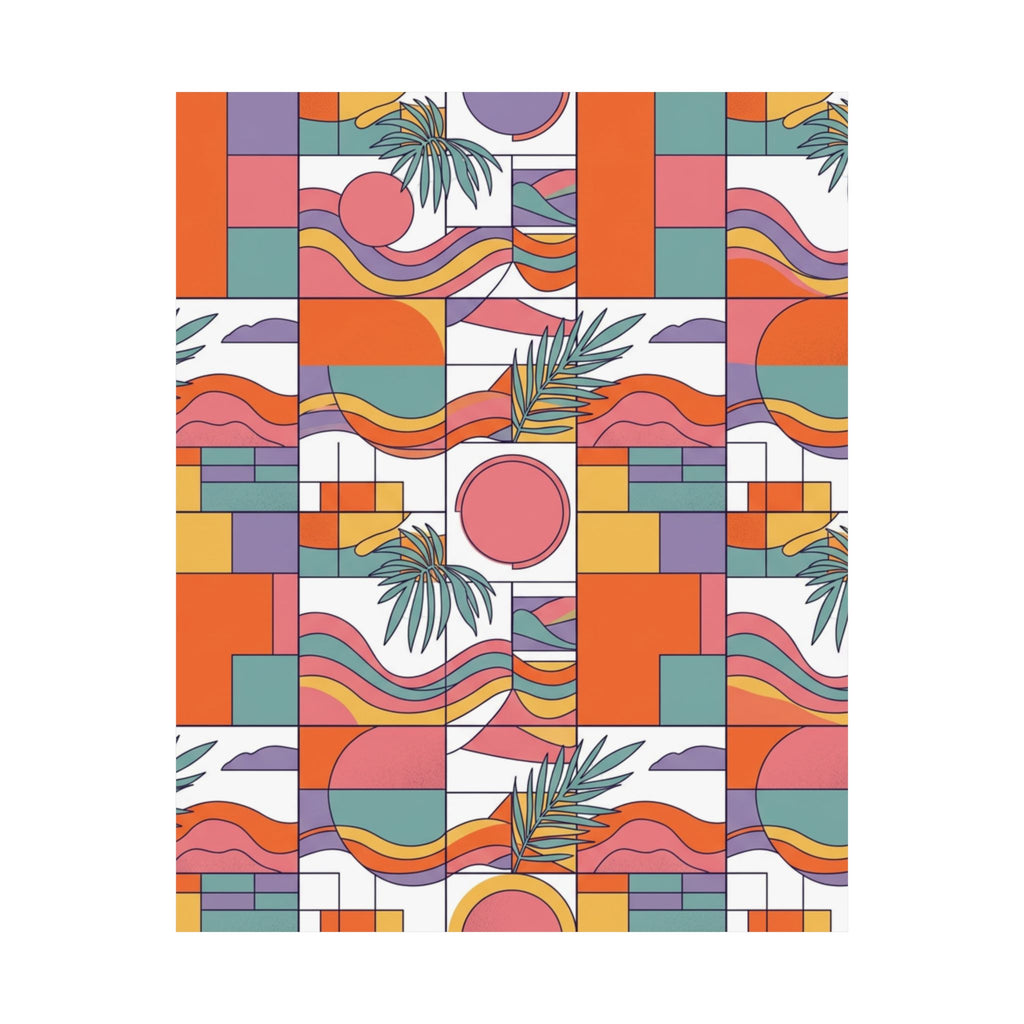 Retro Geometric Palm Art Poster