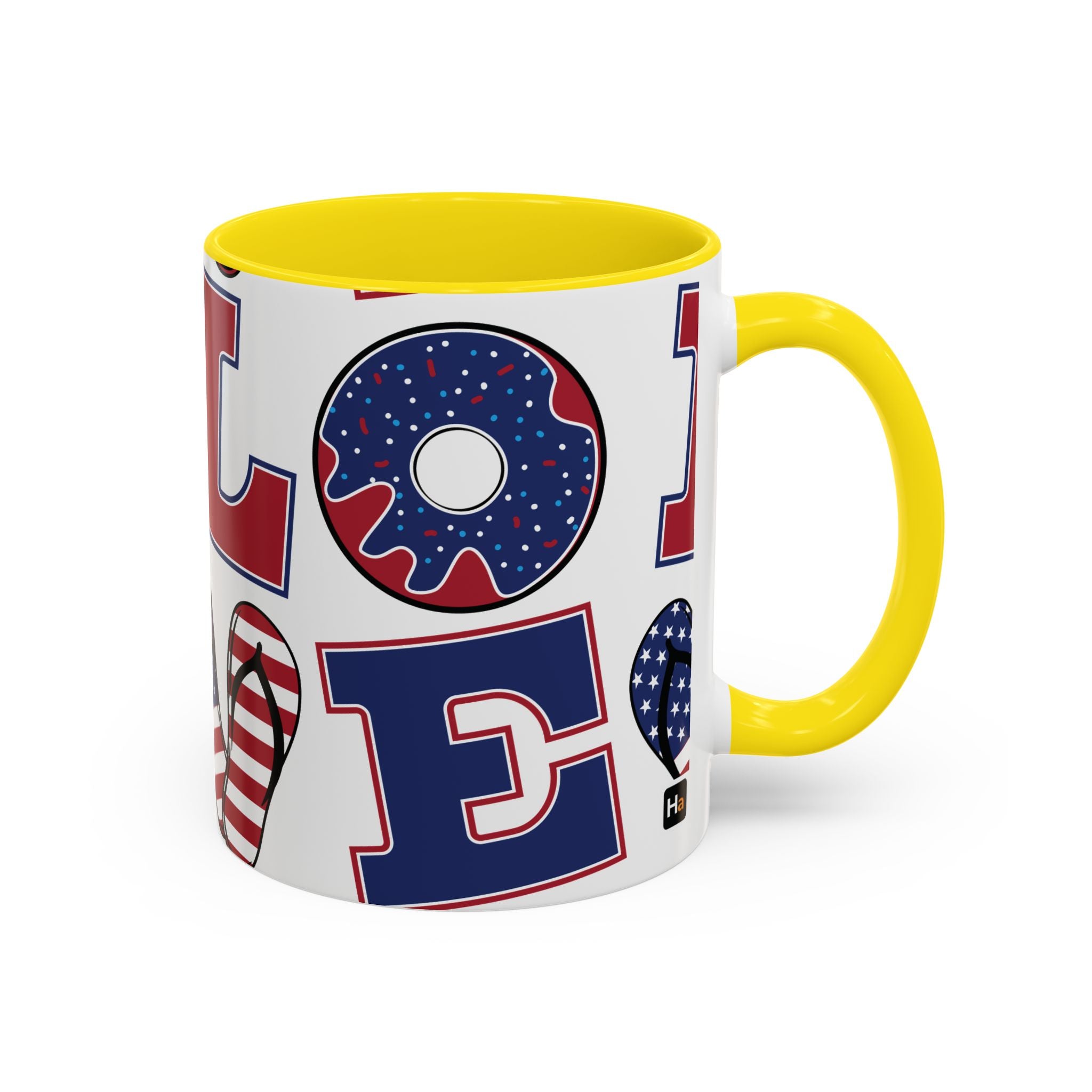 Patriotic Love Coffee Mug — 11/15oz Accent Americana Design