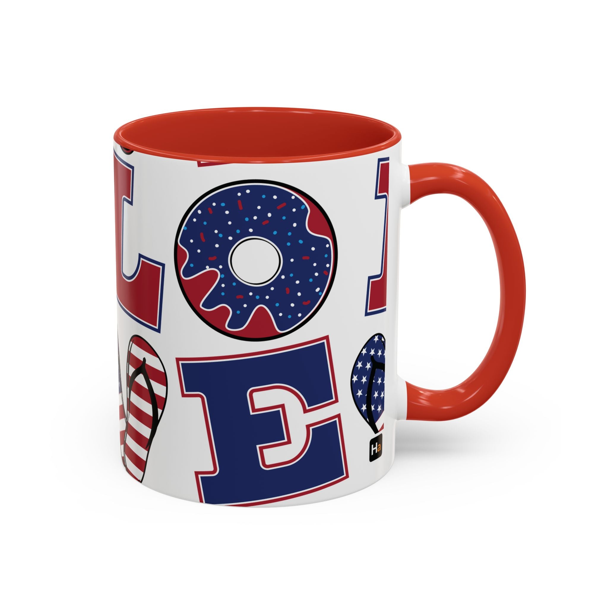 Patriotic Love Coffee Mug — 11/15oz Accent Americana Design
