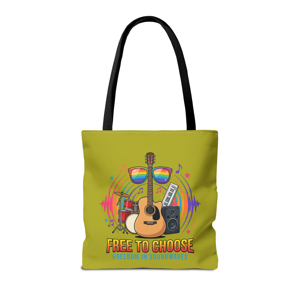 Tote Bag — "Free to Choose" Rainbow Music Pride Tote