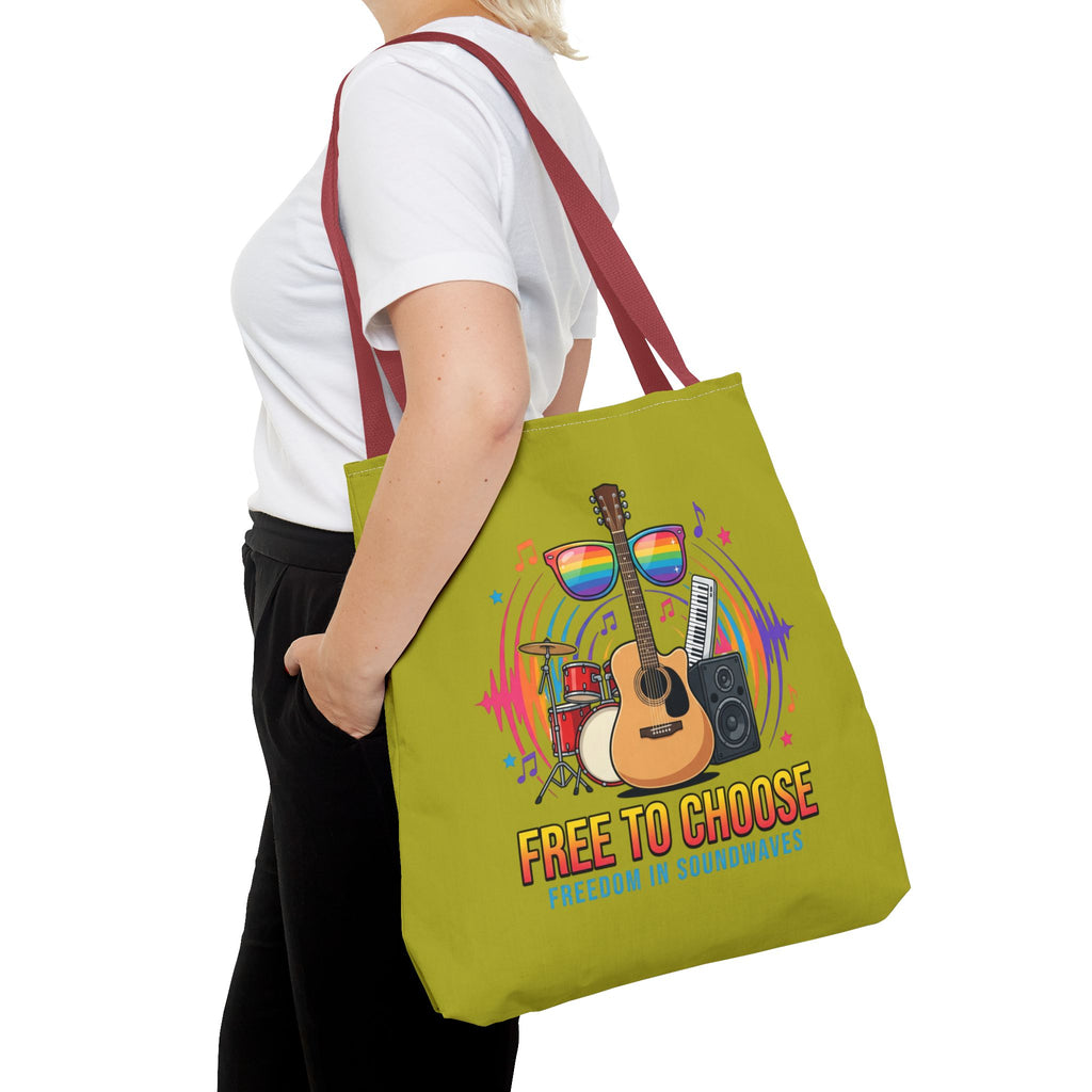 Tote Bag — "Free to Choose" Rainbow Music Pride Tote