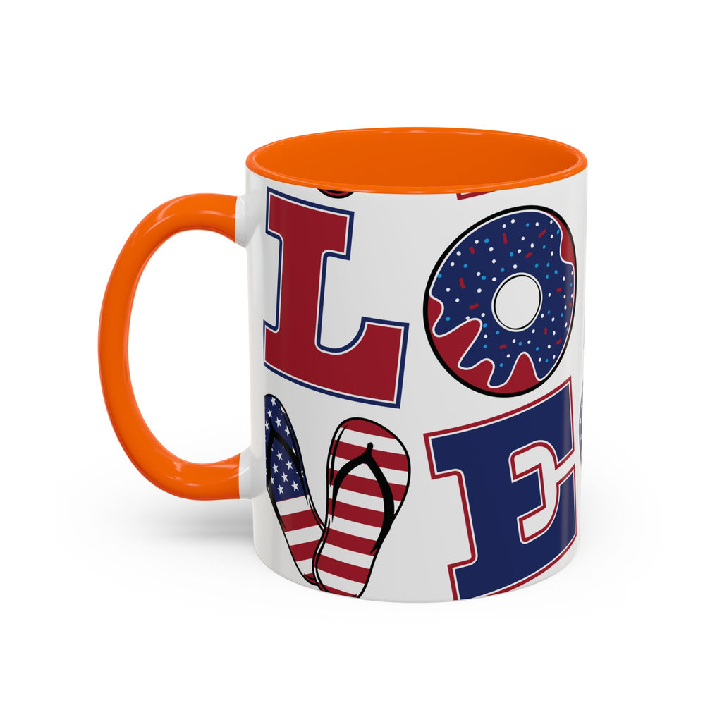 Patriotic Love Coffee Mug — 11/15oz Accent Americana Design