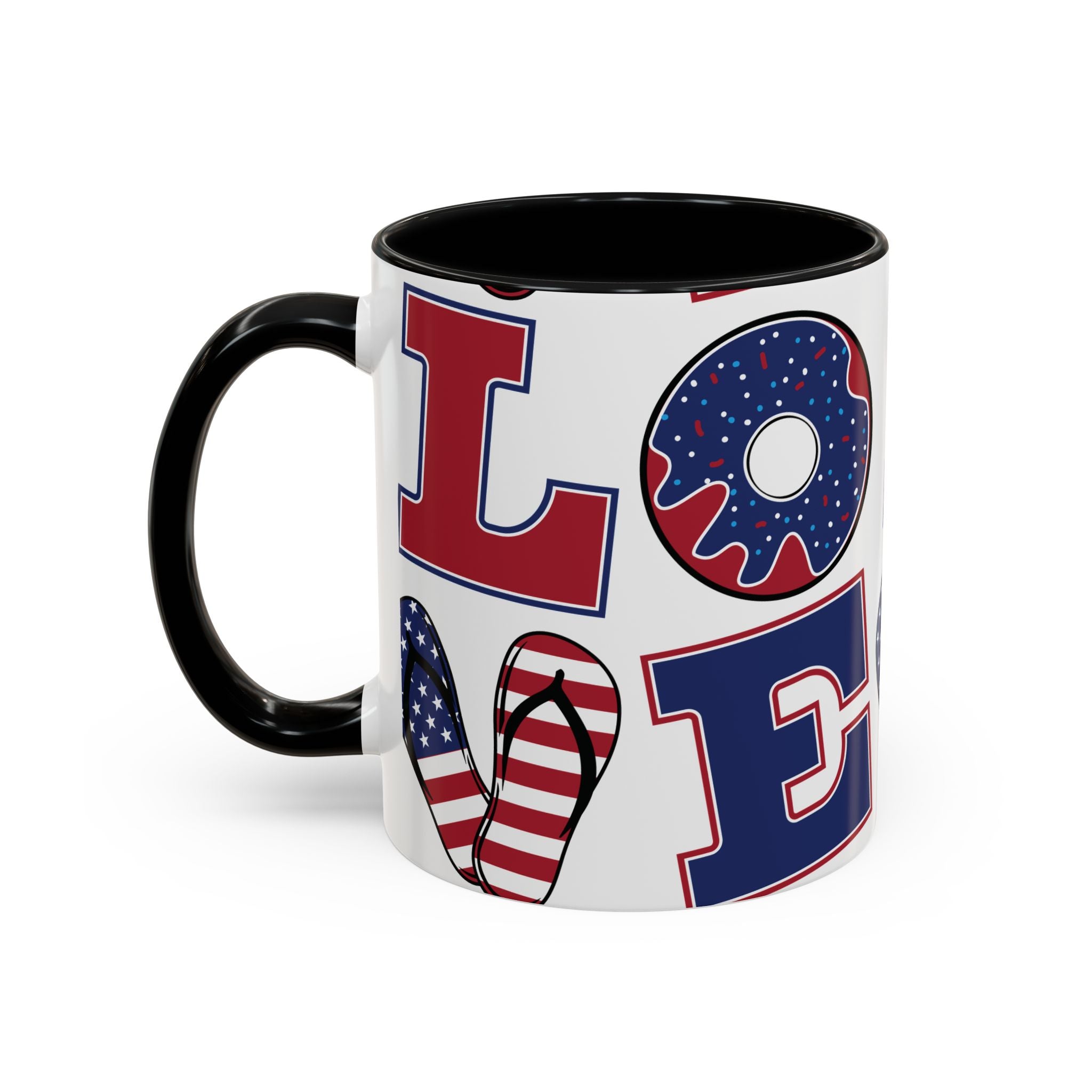 Patriotic Love Coffee Mug — 11/15oz Accent Americana Design