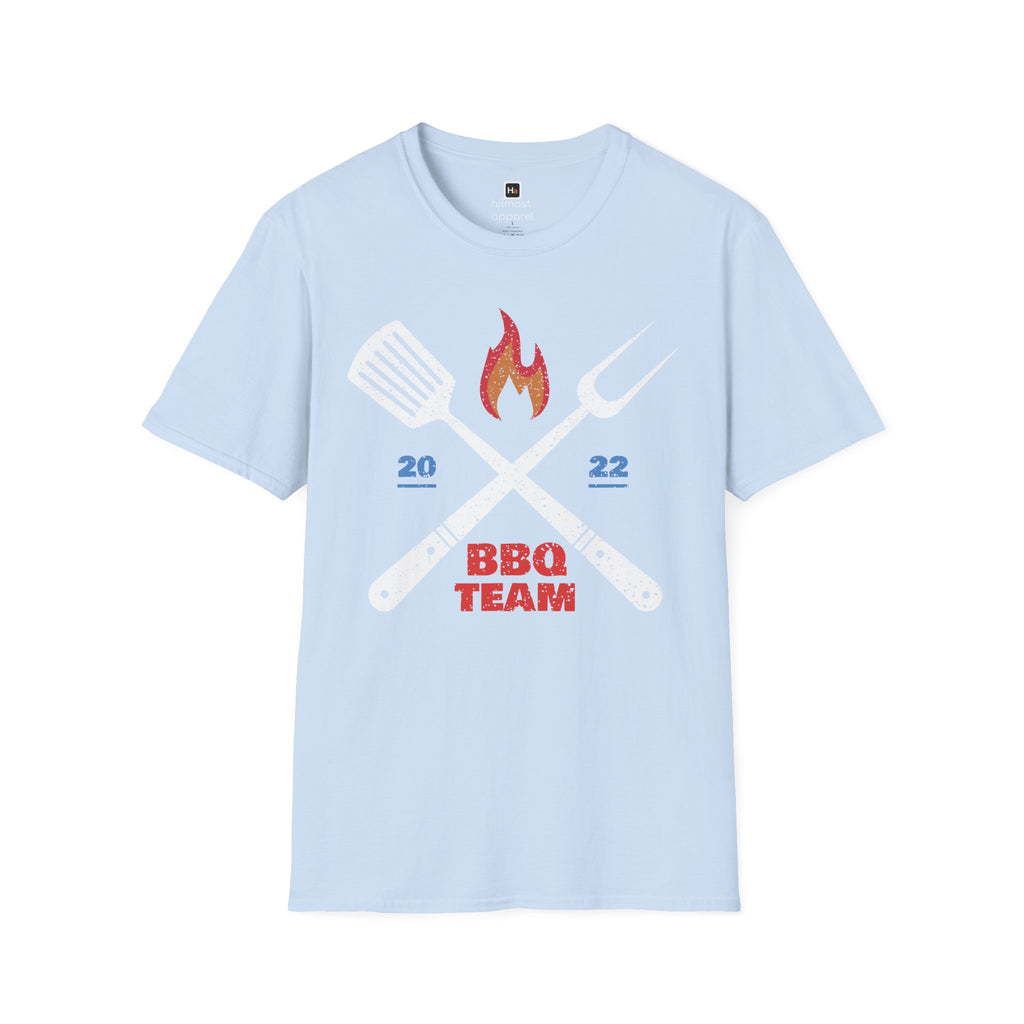 BBQ Team T‑Shirt — 2022 Flame Graphic Grill Crew Tee