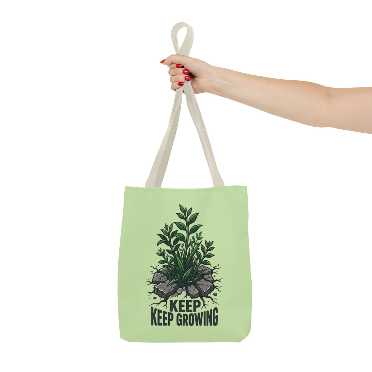 Keep Growing Plant Tote Bag — Inspirational Garden Canvas Tote