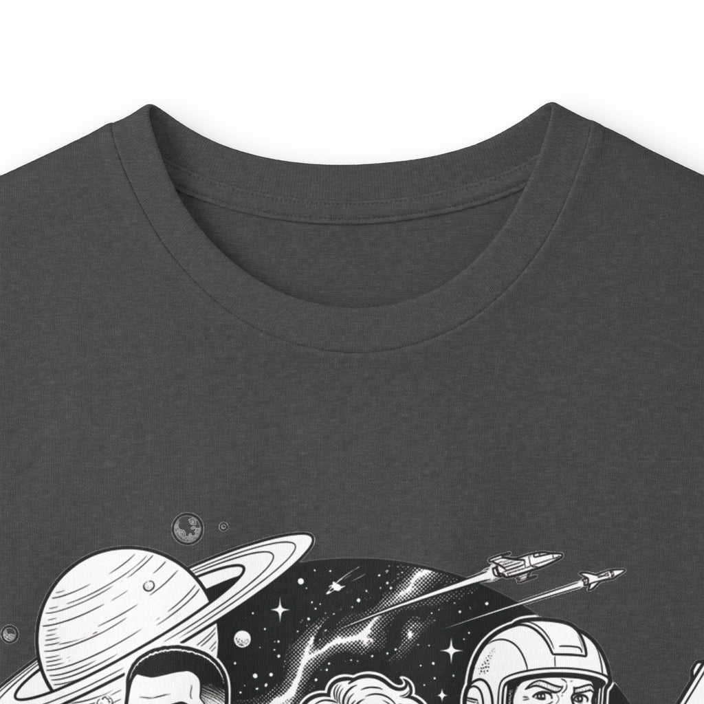 Long Sleeve Tee — "The World Awaits You" Retro Space Explorer Graphic