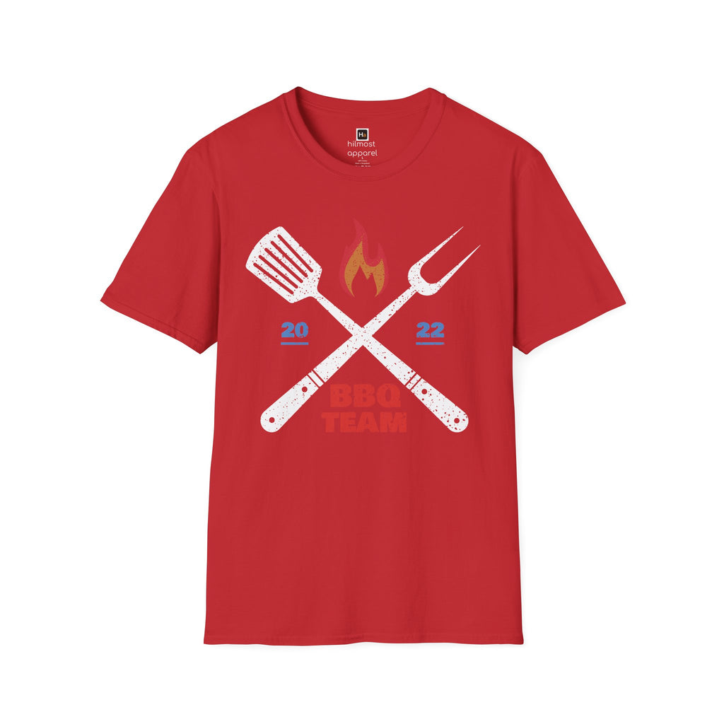 BBQ Team T‑Shirt — 2022 Flame Graphic Grill Crew Tee