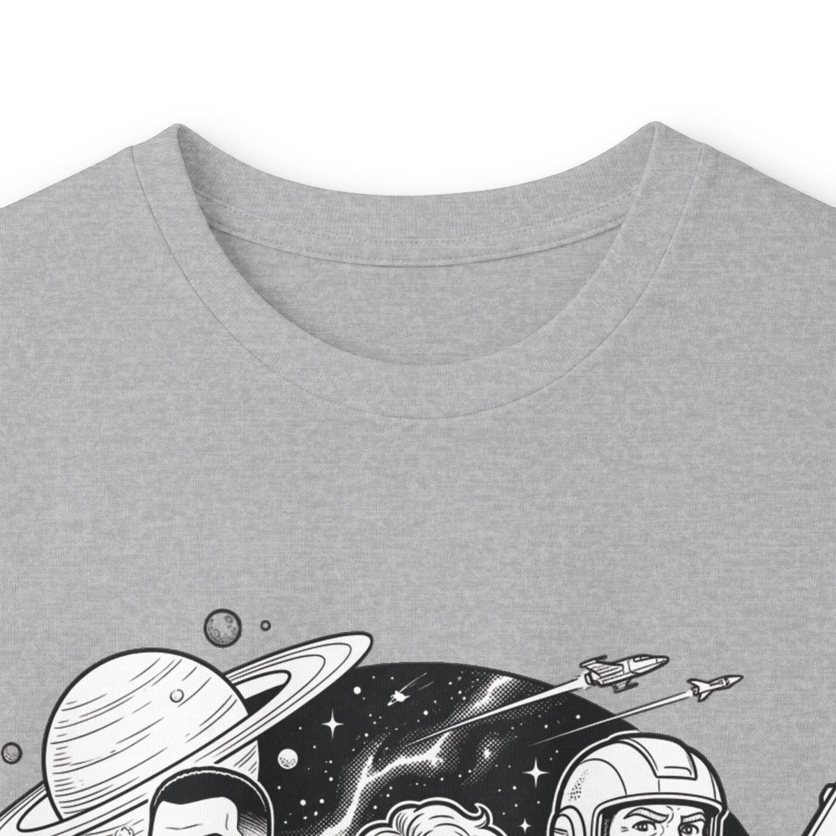 Long Sleeve Tee — "The World Awaits You" Retro Space Explorer Graphic