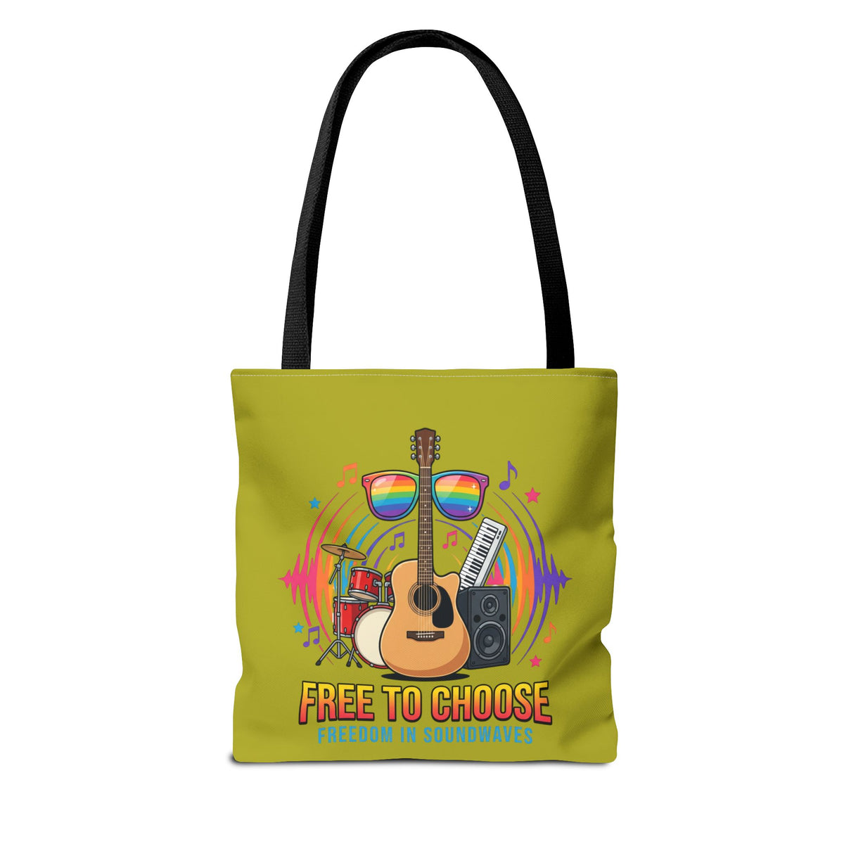 Tote Bag — "Free to Choose" Rainbow Music Pride Tote