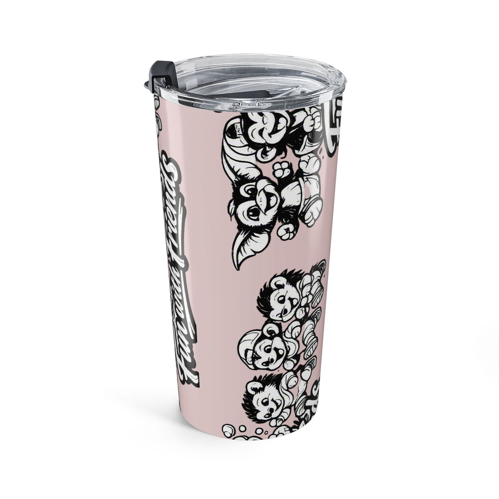 20oz Pink Tumbler — Furever Friends Ferret Cartoon Travel Cup