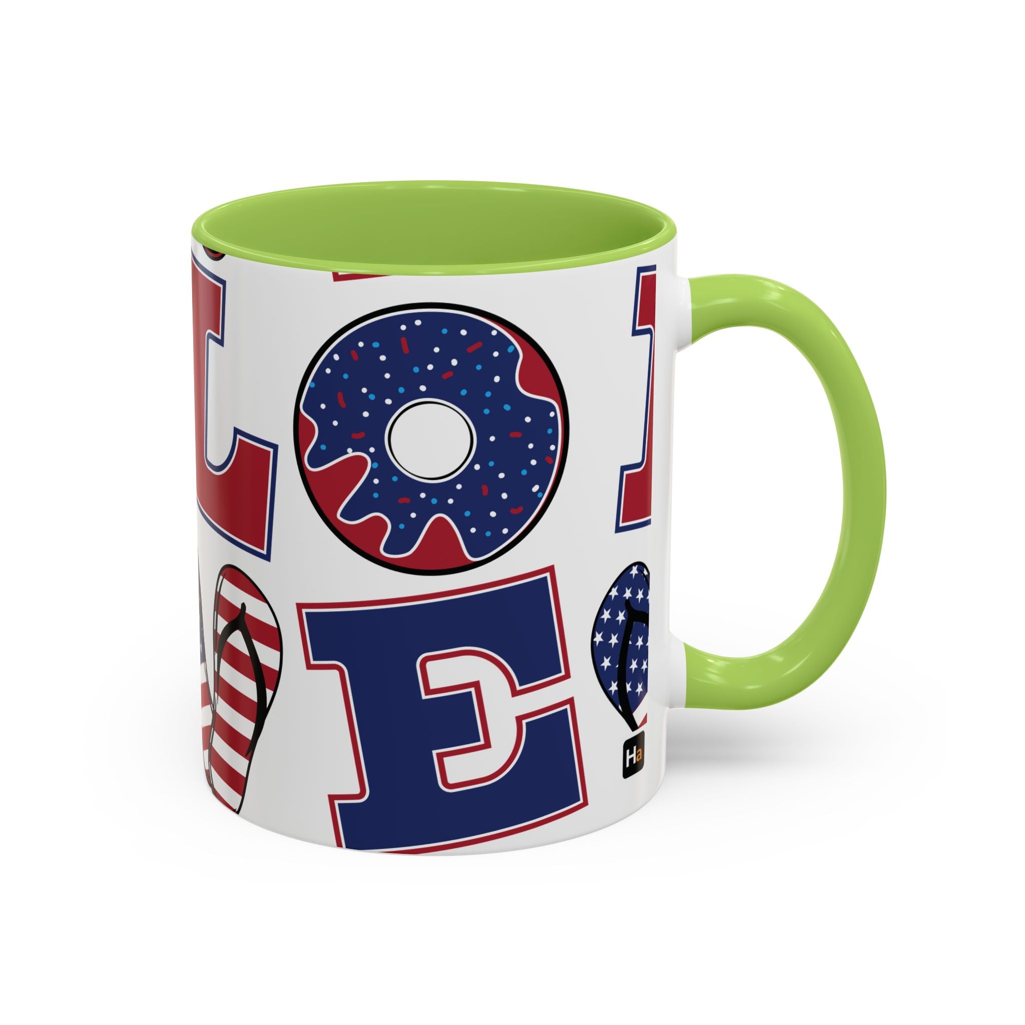 Patriotic Love Coffee Mug — 11/15oz Accent Americana Design