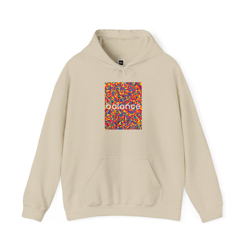 Balance Color Splash Hoodie — Abstract Multicolor Graphic Sweatshirt
